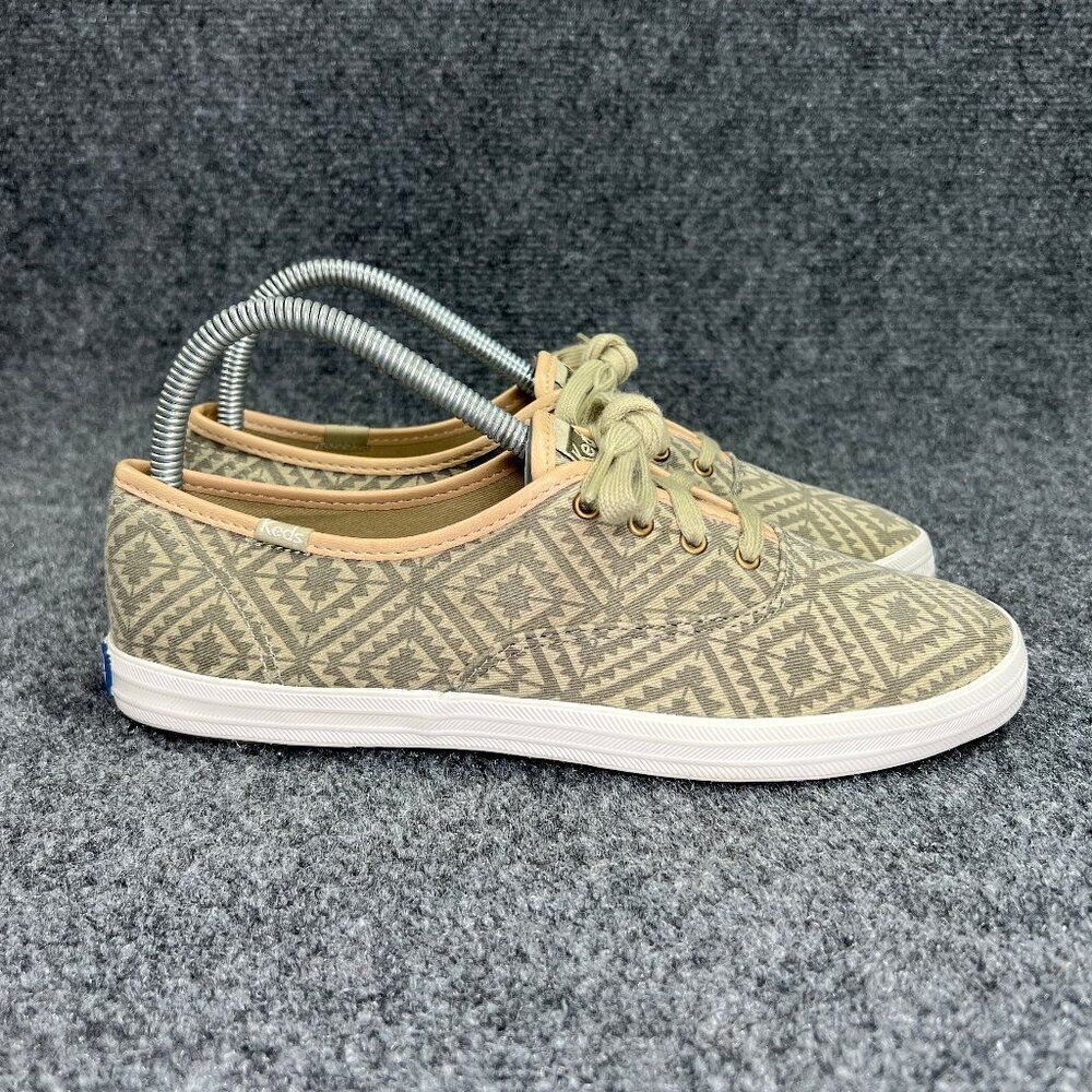 Keds Champion Originals Sneaker Women's Size 8.5 Two Tone Green Aztec Lace Shoes